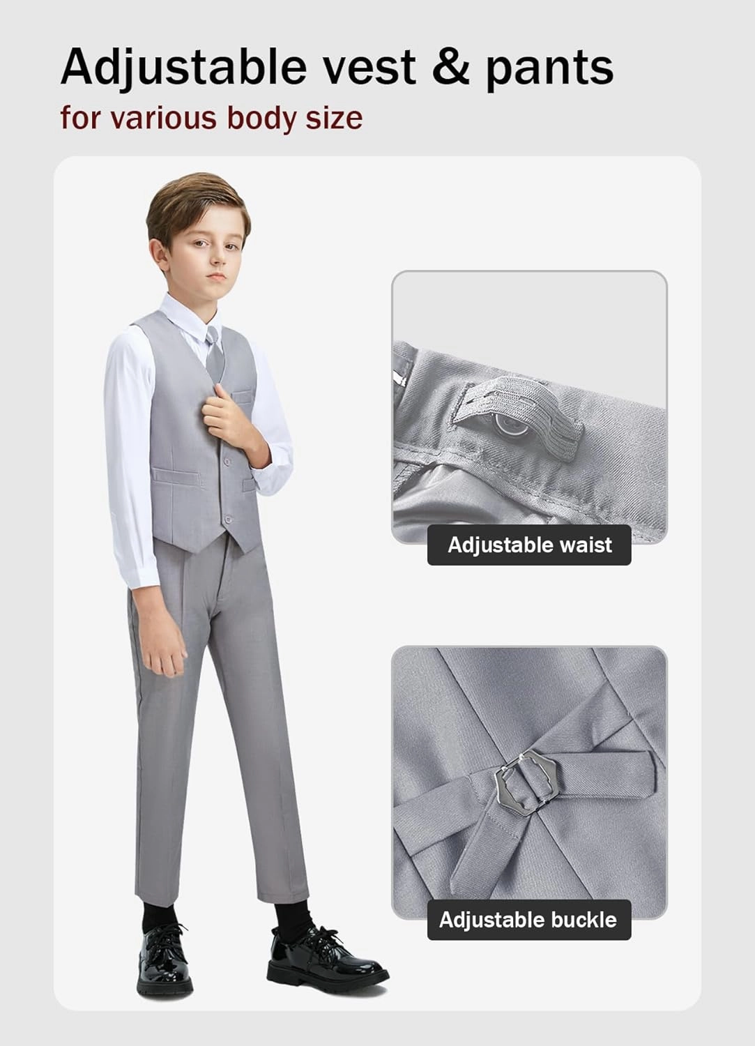 YuanLu Boys Suit Dress Clothes Ring Bearer Outfit Homecoming Dresses Boy Vest and Pants Set for Kids Wedding Tuxedo Suits