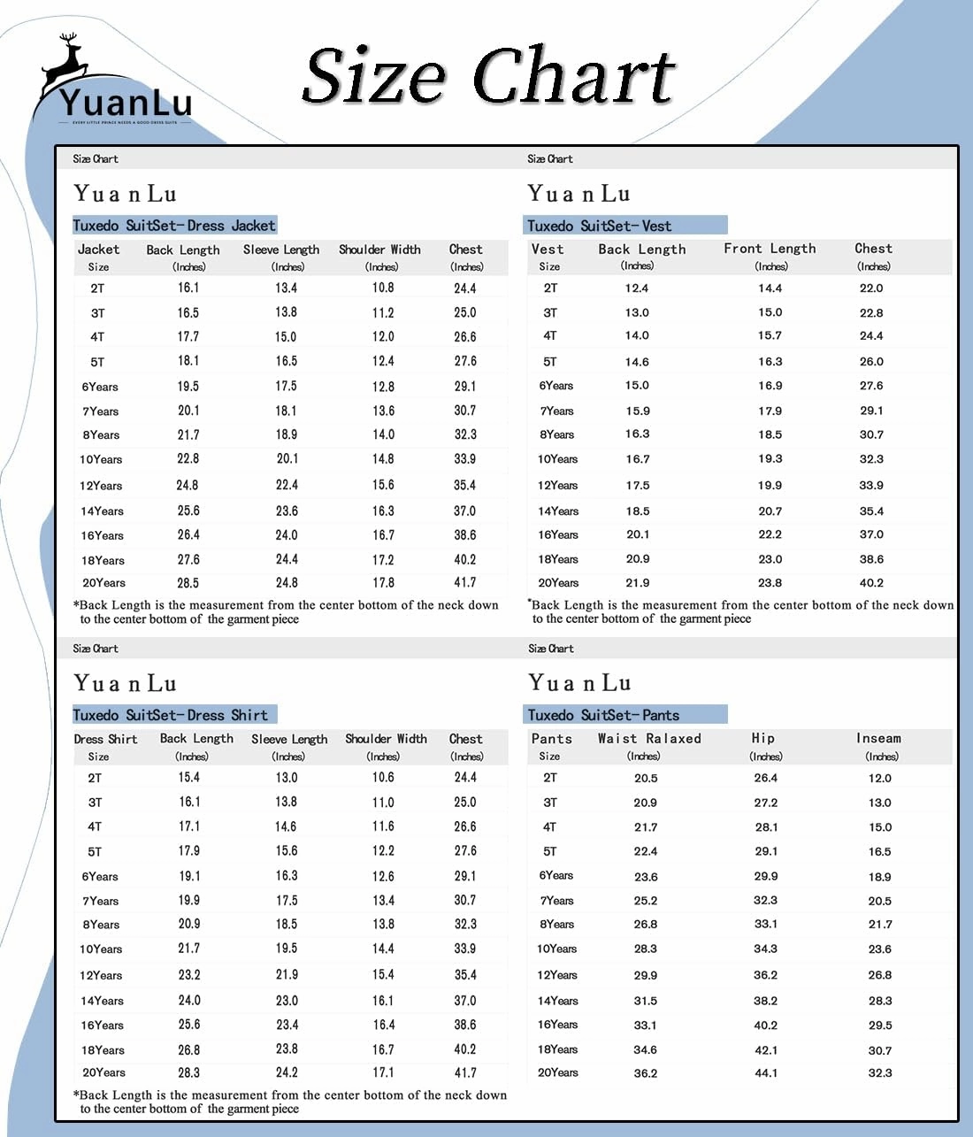 YuanLu Boys Suit for Kids Tuxedo Wedding Ring Bearer Outfit Boy Formal Suits 5 Piece Slim Fit Dresswear Suit Set