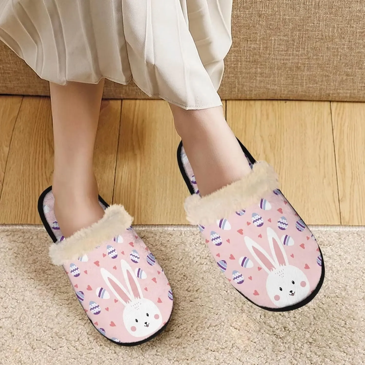 Yzaoxia House Slippers for Women Soft Cozy Winter Slippers Indoor Lightweight Plush Bedroom Slippers