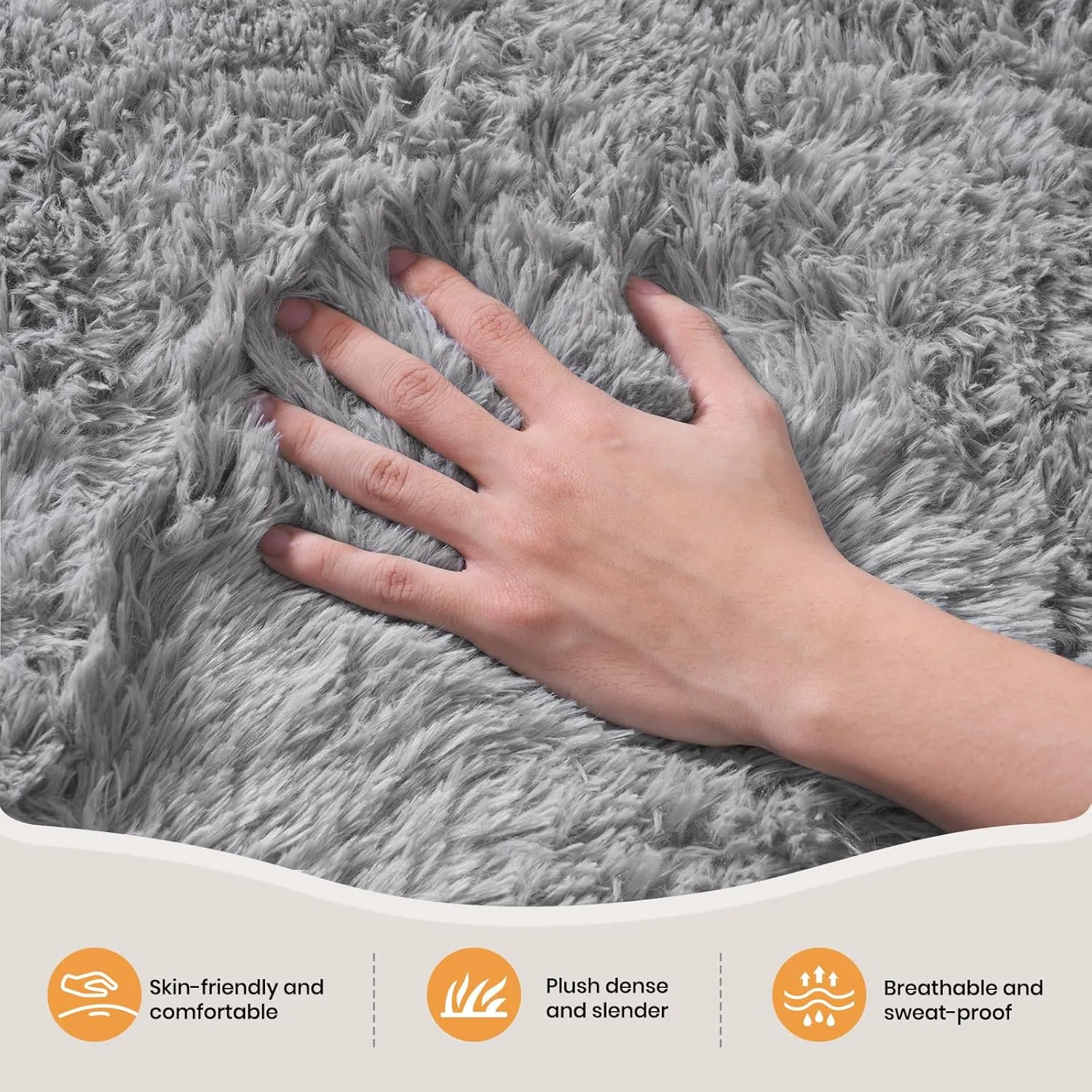 Zentavio Area Rugs for Living Room Rugs for Bedroom 4x6 Carpet Fluffy Furry Soft Shag Aesthetic Plush High Pile Gray Throw Rug for Nursery Kids Room Dorm Light Grey