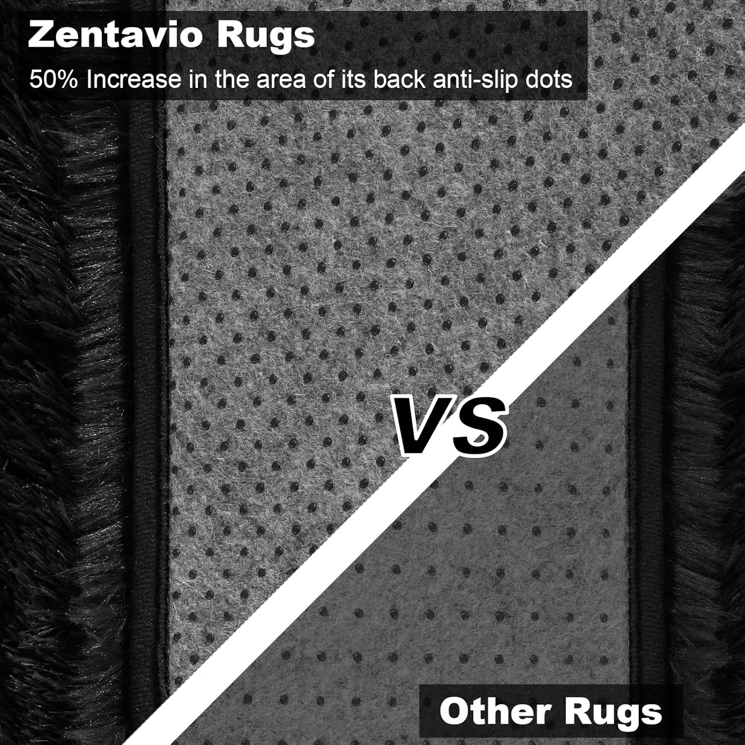 Zentavio Runner Rugs for Hallway 2x6 Shag Soft Bedroom Bedside Rugs Non Slip Fluffy Carpet for Kids Girls Boys Home Decor Aesthetic Dorm Nursery Black