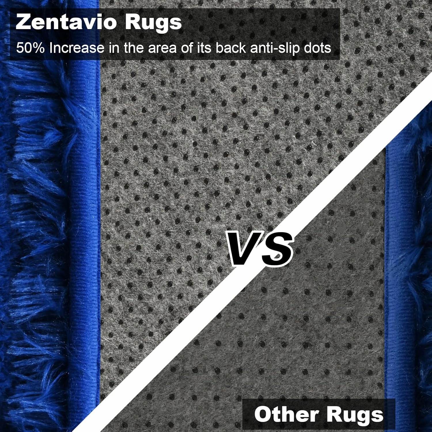 Zentavio Bedside Rugs for Boys Room 2x6 Runner Rugs for Hallway Bedroom Non Slip Fluffy Soft Shaggy Carpet for Kids Home Decor Aesthetic Dorm Nursery Navy Blue