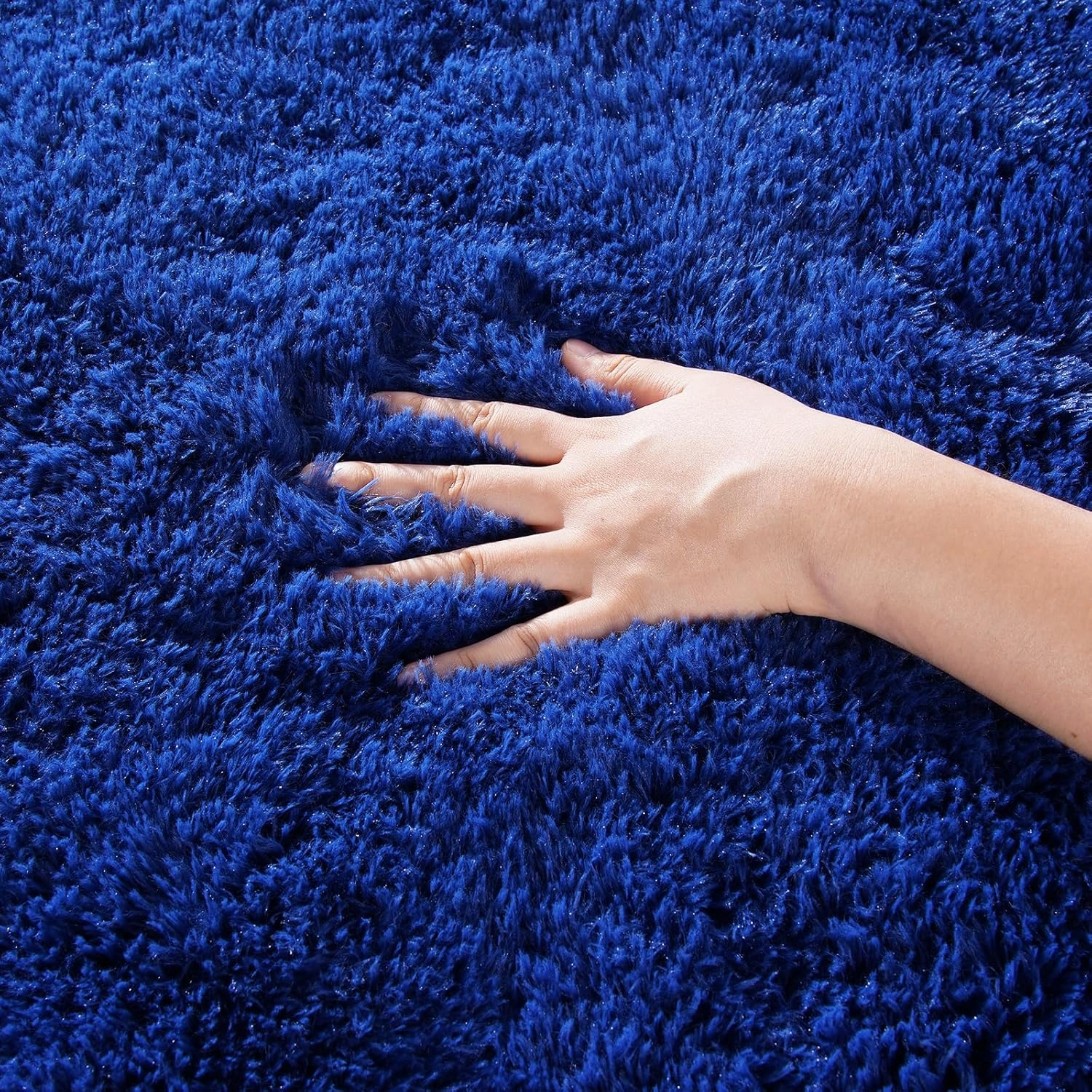 Zentavio Bedside Rugs for Boys Room 2x6 Runner Rugs for Hallway Bedroom Non Slip Fluffy Soft Shaggy Carpet for Kids Home Decor Aesthetic Dorm Nursery Navy Blue