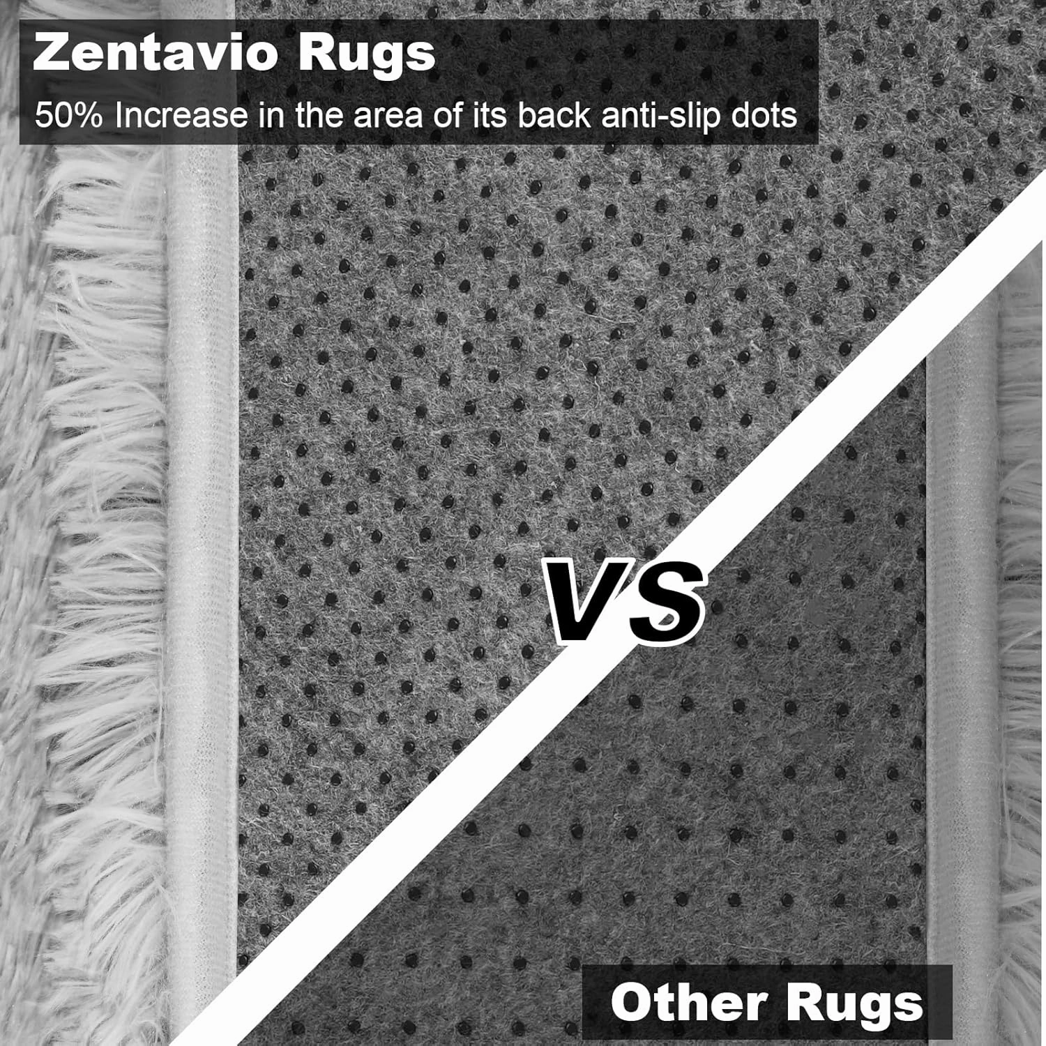 Zentavio Runner Rugs for Hallway 2x6 Shag Soft Bedroom Bedside Rugs Non Slip Fluffy Carpet for Kids Girls Boys Home Decor Aesthetic Dorm Nursery Tie-Dyed Grey White