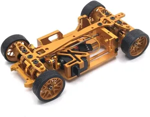 Zephis for Mini-Q All Metal Wheelbase Adjustable Assembled Chassis Frame for Mini-Q 1/28 RC Car Upgrade Parts - (Color: Yellow)