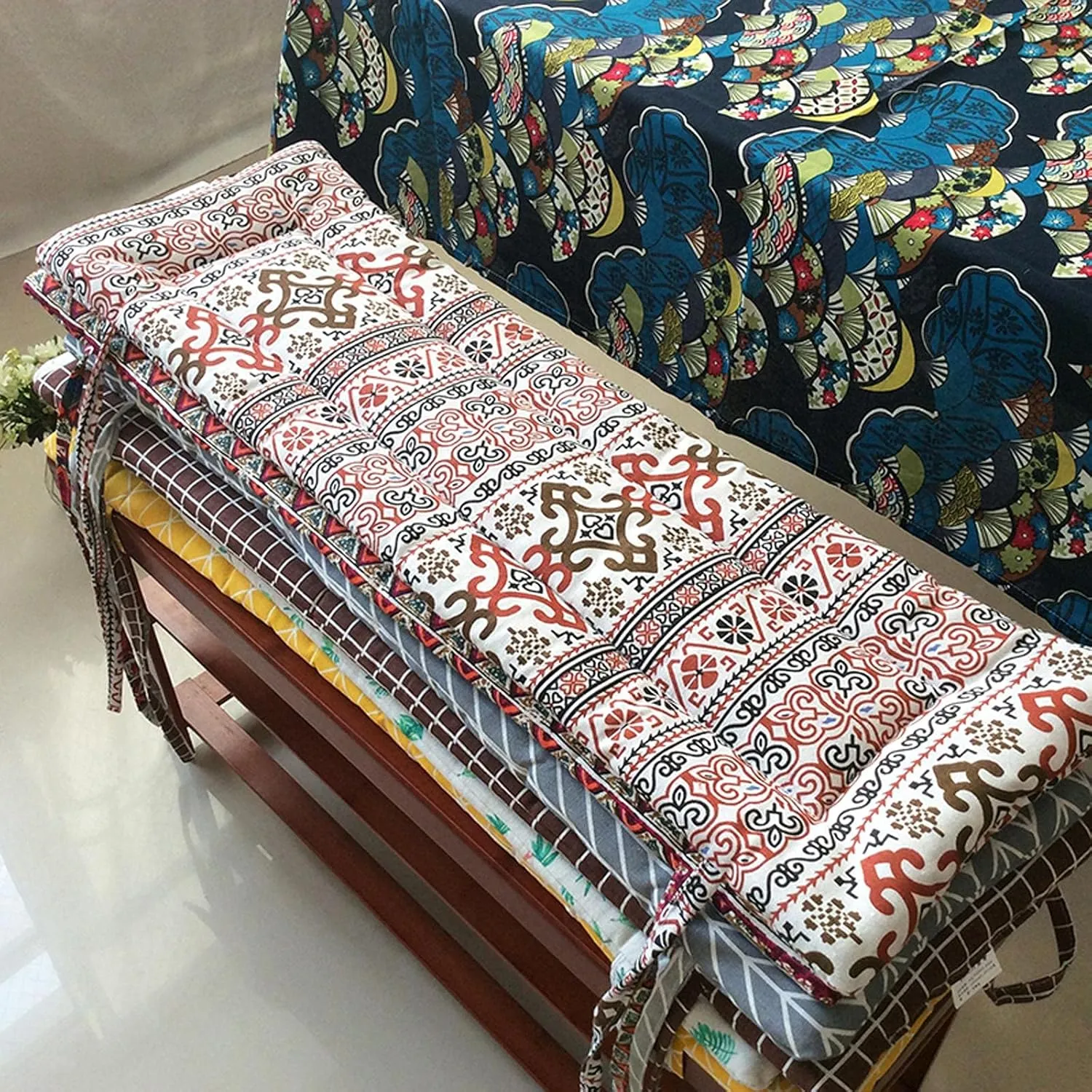 ZHOUZHOU Outdoor Indoor Long Rectangle Bench Cushion 35x11inch NonSlip Soft Loveseat Swing Wicker Chair Pad Patio Garden Deck Backrest Fresco Settee Seat Cushion Invalid color 35x11x0.8inch