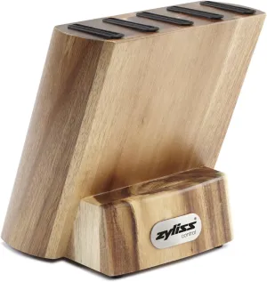 ZYLISS Control Wooden Knife Block - Kitchen Cutlery Storage - Knife Block Without Knives - 5 Slots